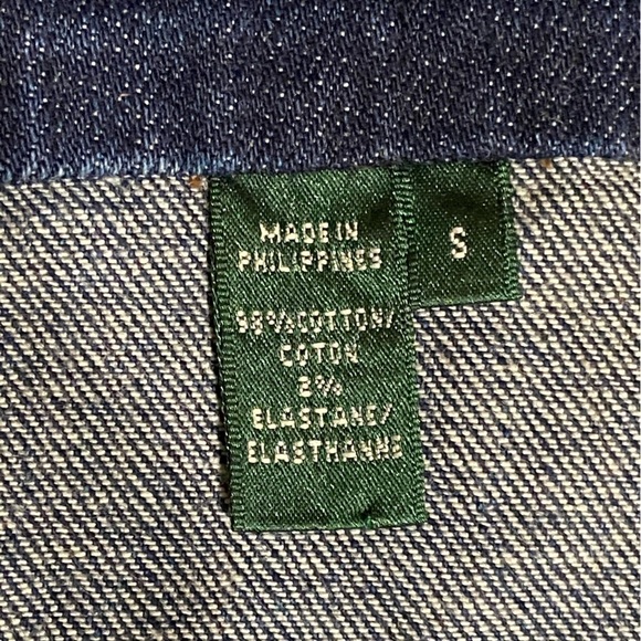 Lauren Ralph Lauren Trucker Jean Jacket Dark Wash Denim LRL Women’s Size S - Picture 8 of 9